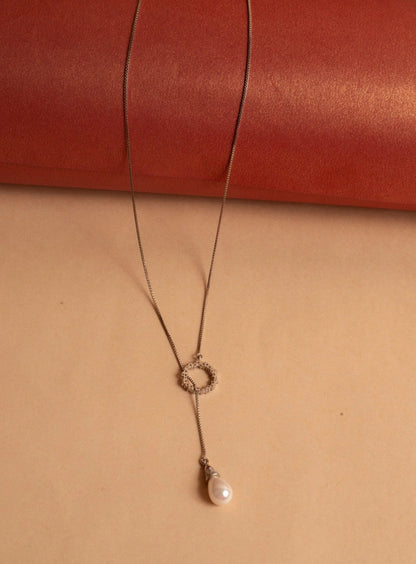 Stylish Pearl Pendent Silver Chain - Chain Pendant