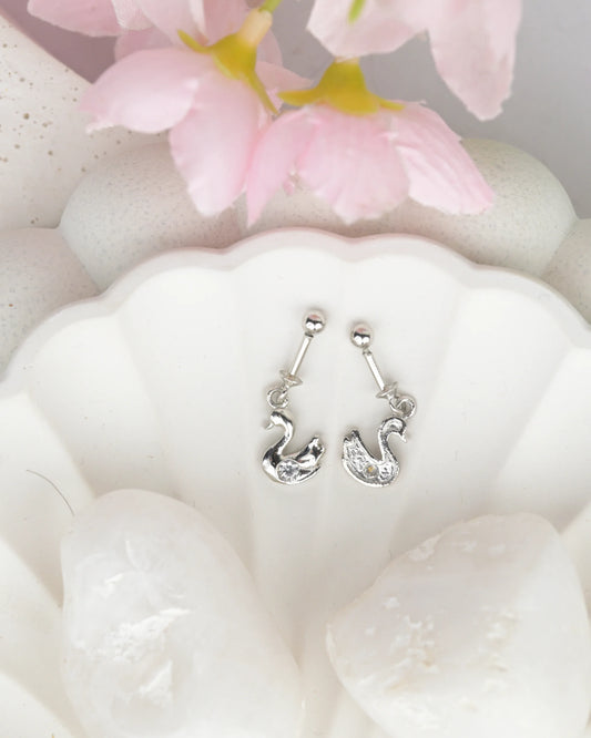 Swan Drop Bugdi Earrings - earring