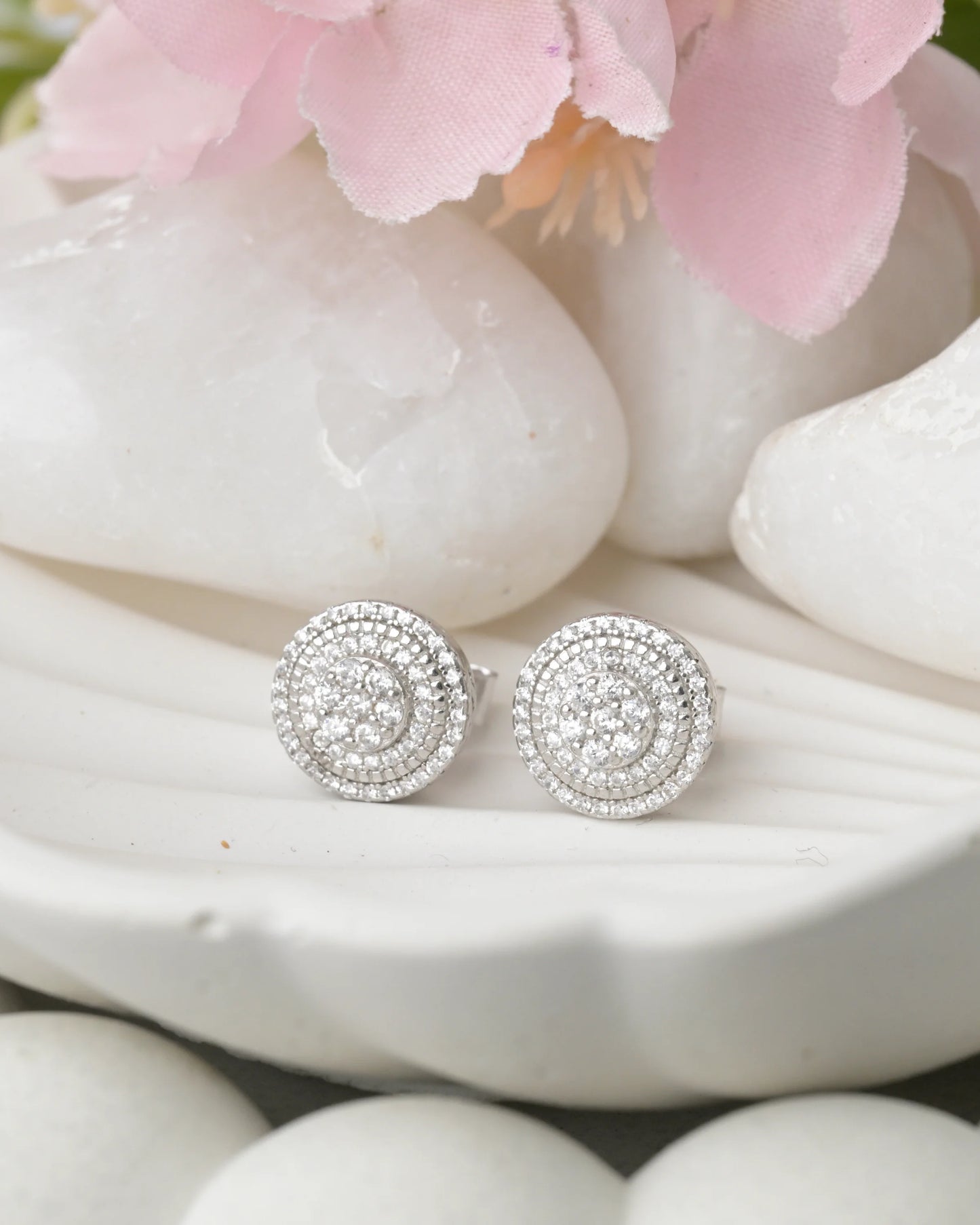 Twirl Sparkle Stud Earrings - earring