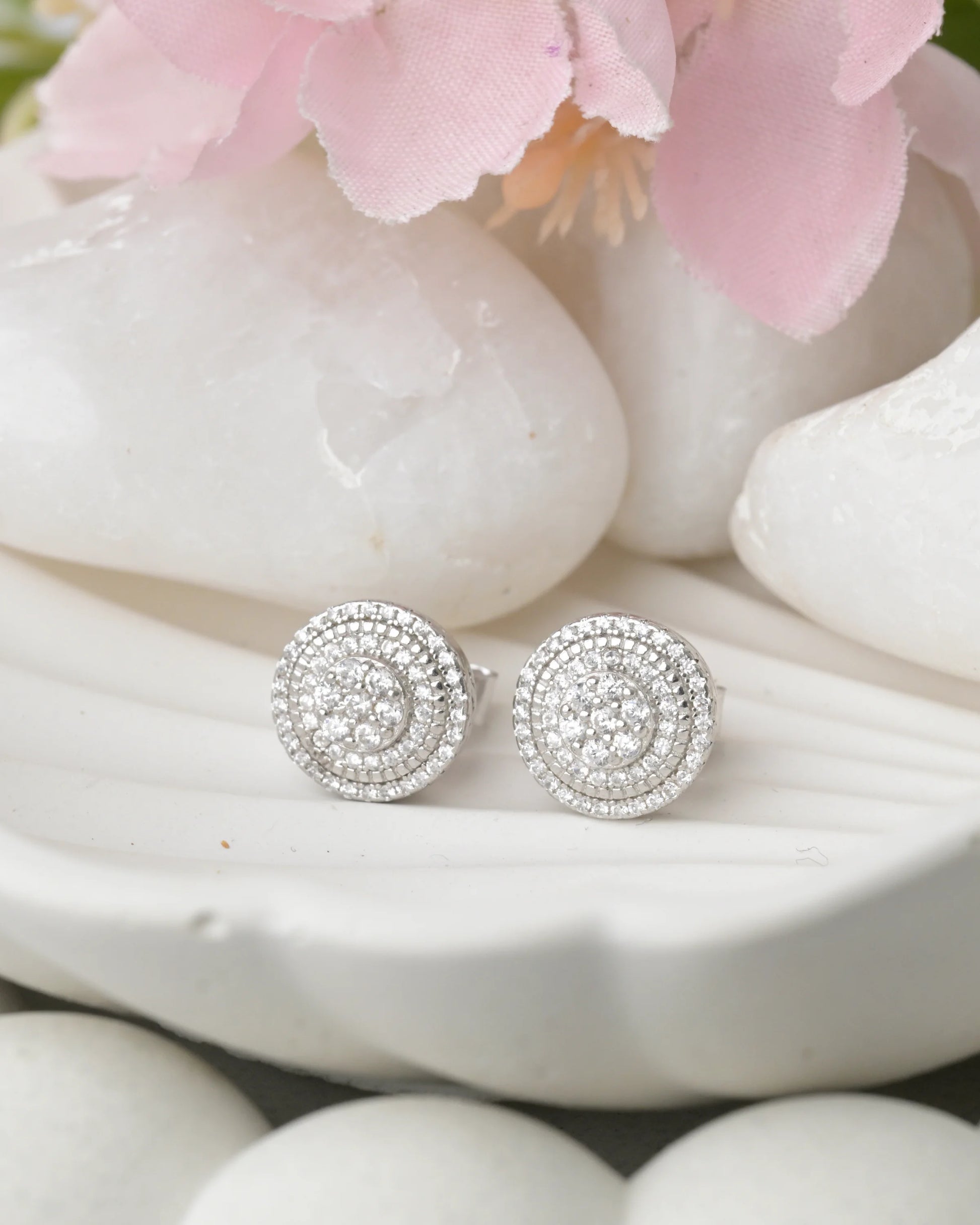 Twirl Sparkle Stud Earrings - earring