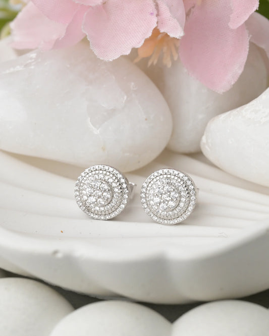 Twirl Sparkle Stud Earrings - earring