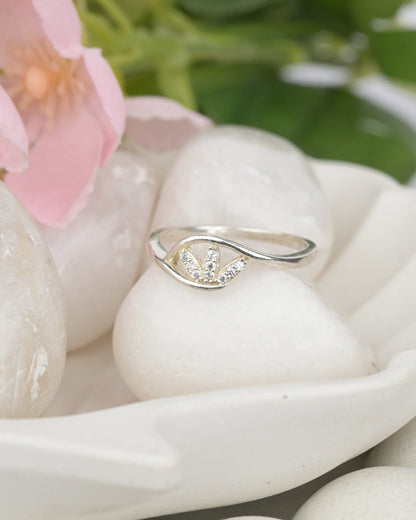Wave Glow Crystal Ring - 9 - rings
